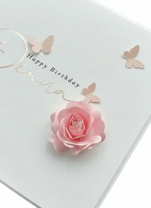 Birthday Card Roses & Butterfly