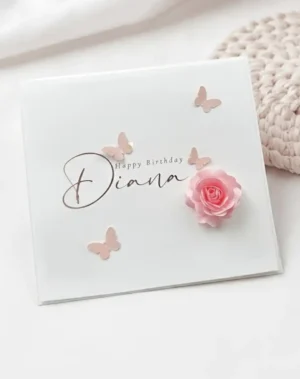 Birthday Card Roses & Butterfly