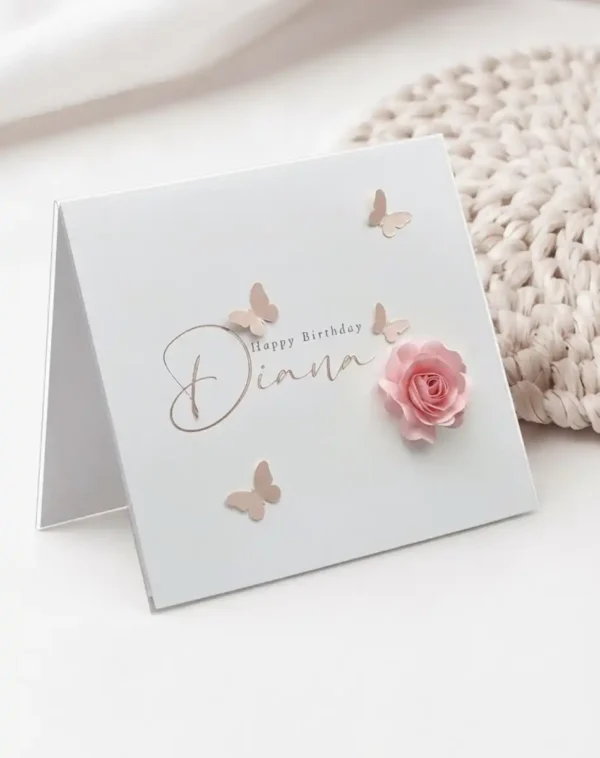 Birthday Card Roses & Butterfly