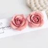 SurpriseAisle_Pink Rose 4 Pink Rose Clay Earrings | Handmade Bridesmaid Gift