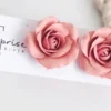 SurpriseAisle_Pink Rose earrings 4 Pink Rose Clay Earrings | Handmade Bridesmaid Gift