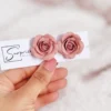 SurpriseAisle_Pink Rose earrings 5 Pink Rose Clay Earrings | Handmade Bridesmaid Gift
