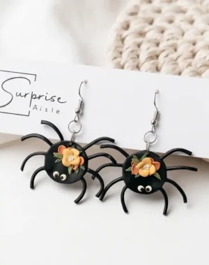 SurpriseAisle_Spooky Spider Earrings2 Spooky Spider Earrings – Halloween Clay Dangles | Surprise Aisle