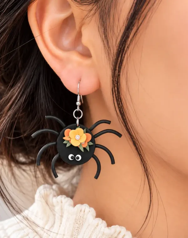 Spooky Spider Earrings – Halloween Clay Dangles | Surprise Aisle